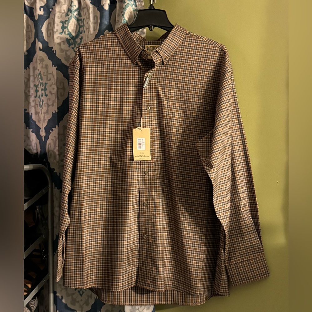 brown & navy flannel